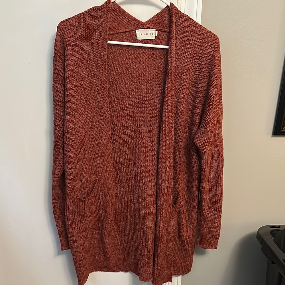 Wild Fable Brown Cardigan Sweater Long Knit